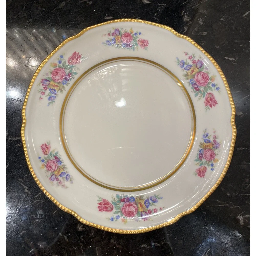 Vintage Castleton Bouquet Dinner & Salad Plates Set